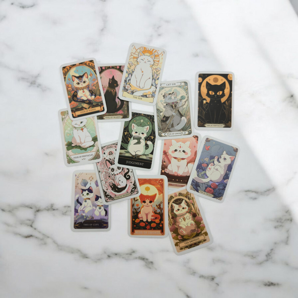 Cat Tarot Card Sticker Packs (10 pcs)
