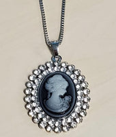 Victorian Portait Rhinestone Long Necklace