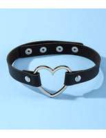 Leather Heart Chokers