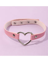 Leather Heart Chokers