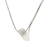 White Gem Ball Necklace