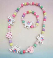 Happy Llama Wooden Necklace Set