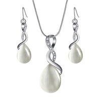 White Moonstone Necklace Set