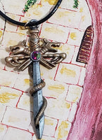 Sword Black Cord Necklace