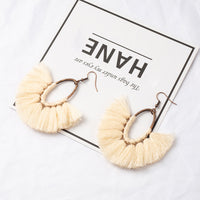 Cooper Oval Tassel Earrings