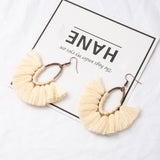 Cooper Oval Tassel Earrings