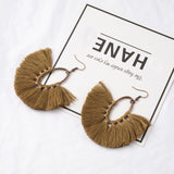 Cooper Oval Tassel Earrings