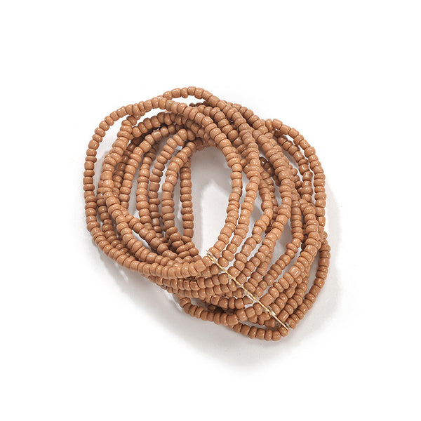 Tan Multi Strand Bead Bracelet