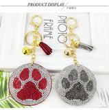 Rhinestone Paw Print Key Chain