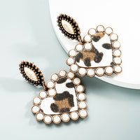 Turquoise Heart Animal Print Earrings