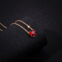 Red Heart Stone Clavicle Chain