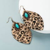 Animal Print Fringe Earrings