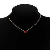 Red Heart Stone Clavicle Chain