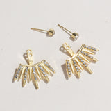 Gold Rhinestone Jacket Earrings