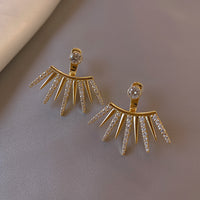 Gold Rhinestone Jacket Earrings