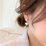 Pearl Heart Jacket Earrings