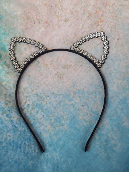 Cat Ear Rhinestone Headband