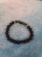 Tigers Eye Black Lava Bead Bracelet