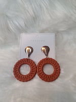 Rust Color Rattan Style Earrings