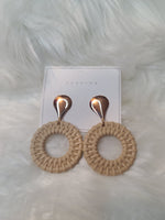 Tan Rattan Style Earrings