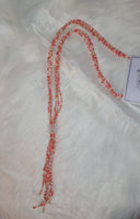 Peach Seedbead Tassel Necklace