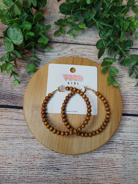 Wooden Hoop Earrings