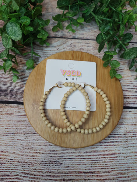 Wooden Hoop Earrings