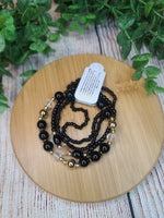 Black 4 Piece Bracelet Set