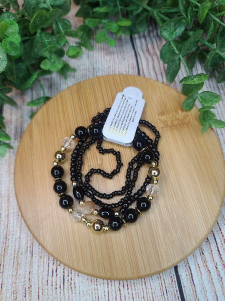 Black 4 Piece Bracelet Set