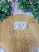 Flamingo Be Happy Druzy Earrings