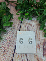 Small Silver "G" Initial Earrings