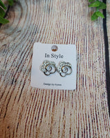 Flower Swirl Silver Earrings