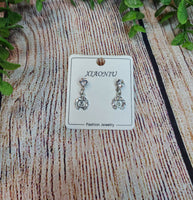 Small Silver Paris Rhinestone Earrings