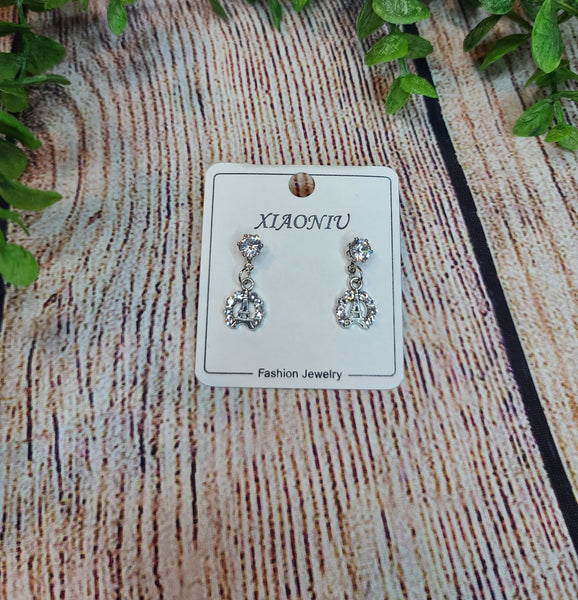 Small Silver Paris Rhinestone Earrings