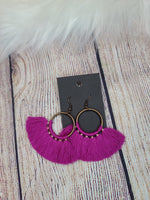 Magenta Tassel Earrings