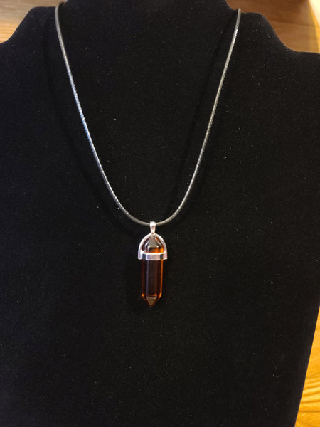 Clear Brown Point Necklace