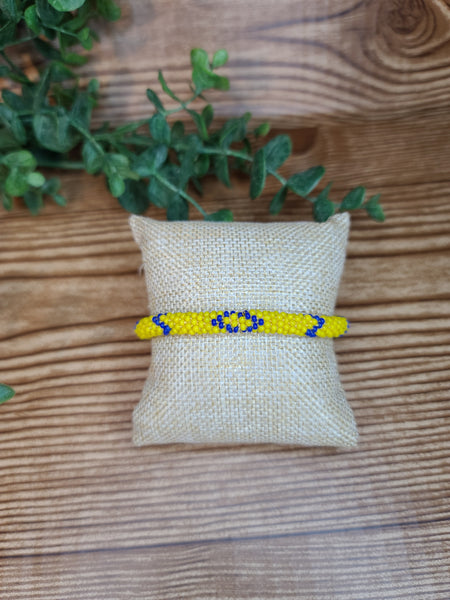 Yellow & Blue Nepal Roll On Bracelet