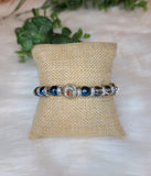 Lady of Guadalupe Blue & Clear Bead Bracelet