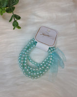 Pastel Blue Pearl Bracelet Set