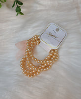 Peach Pearl Bracelet Set