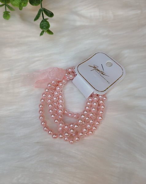 Pastel Pink Pearl Bracelet Set