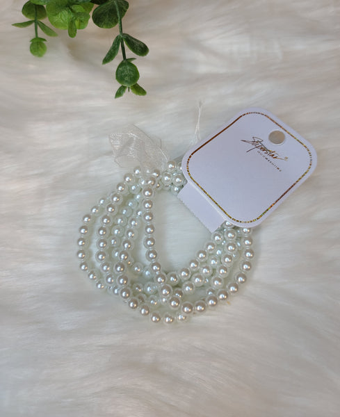 White Pearl Bracelet Set