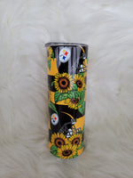 Steelers Sunflower 20 oz Tumbler