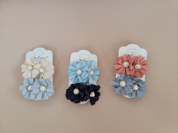 2 pair Cloth Flower Earrings