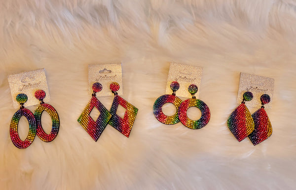 Rainbow Bling Drop Earrings