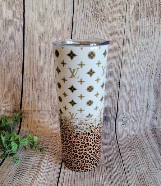 LV Inspired Animal Print Tumbler