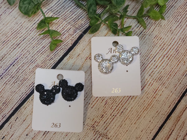 Sparkly Mickey Stud Earrings