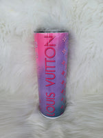 Pink Purple Ombre LV Tumbler