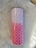 Pink & White LV Tumbler