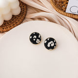 Leopard Button Earrings